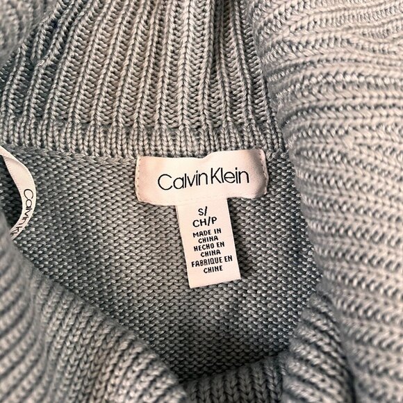 Calvin Klein Light Blue Turtleneck Cable Sweater Sz S - Picture 5 of 9